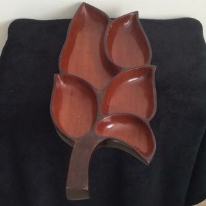 Wooden serving bowl Haiti w/ free bag